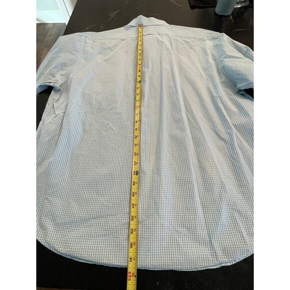 IZOD blue and white check Men's button up 2XL 100% Cotton - Picture 6 of 10